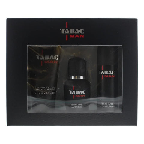 Tabac Man Mens Eau De Toilette 3 Piece Gift Set:  30ml - Shower Gel 75ml For Him