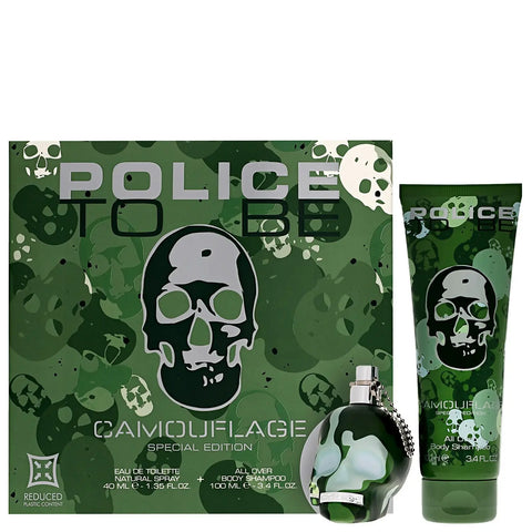 Police To Be Camouflage Mens Eau de Toilette Spray 40ml & Body Shampoo 100ml