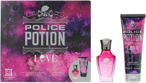 Police Potion Love 2 Piece Womens Gift Set: Eau de Parfum 30ml - Body Lotion 100ml