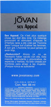 Jovan Sex Appeal Perfume Eau De Cologne Man 90ml