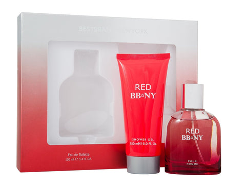 BBNY Red Pour Homme Men's EDT /Shower GEL  Gift Set 100 ml FOR HIM