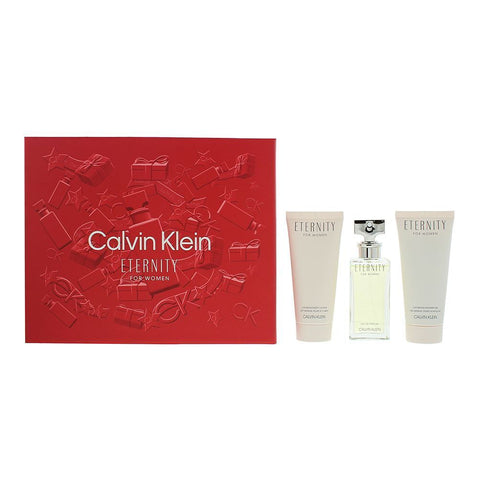 Calvin Klein Women's Eternity 50ml Edp Spray, B Lotion 100ml 3pcs Gift Set For Women